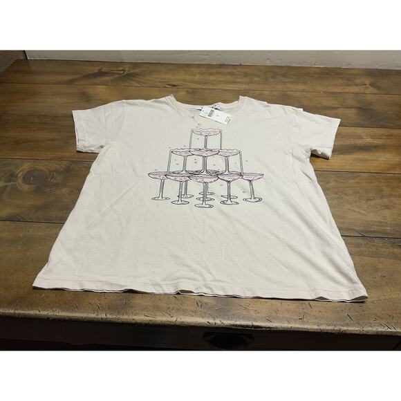 Anthropologie Letluv Champagne Tower Graphic Tee Size Small NWT - Picture 5 of 10